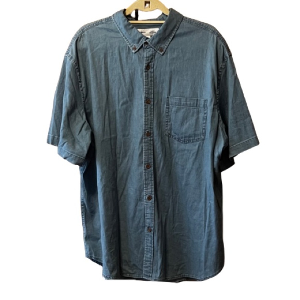 Old Navy men’s short sleeve button down collared jean shirt, XXL